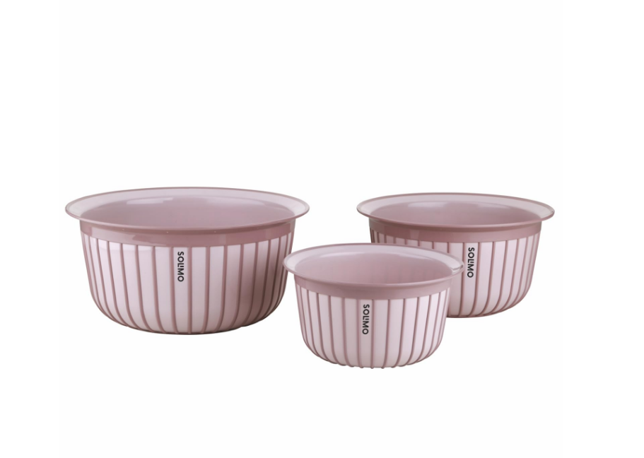 Amazon brand - Solimo Plastic Linea Containers without Lid Food Grade Set of 3