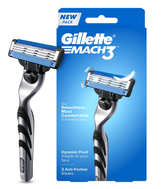 Gillette Mach 3, Shaving Razor For Men | Most Comfortable Shave | 3D Blade Technology | Metal Handle For Superior Grip