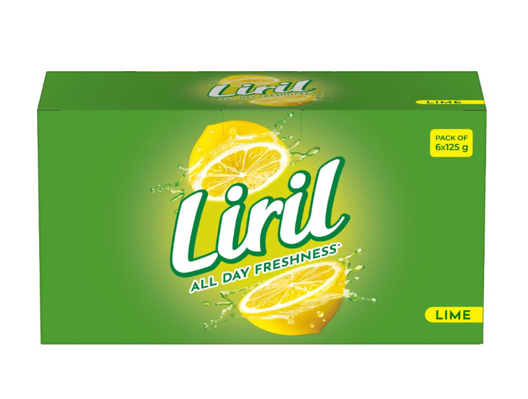 Liril Lime Bathing Bar | Feel the Citrus Burst of Freshness | Pack of 6 (6 x 125g)