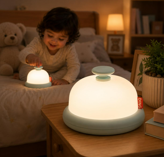One94Store Push Button Bell Shape Silicone Toy with Soft Glow