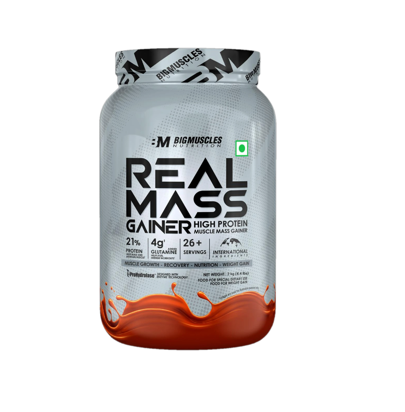 BIGMUSCLES NUTRITION Real Mass Gainer - 2 kg, Chocolate