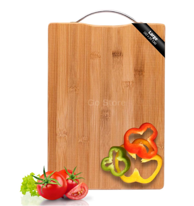 Go Store Large Non-Slip Wooden Bamboo Cutting Board with Antibacterial Surface
