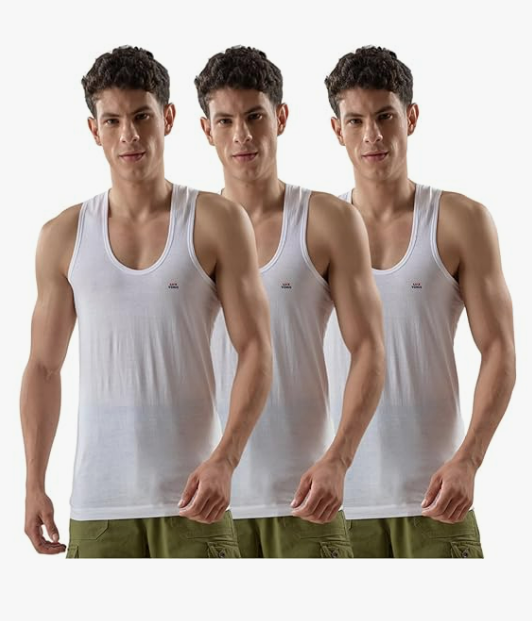 LUX VENUS Vest for Men White | 100% Cotton | Pack of 3